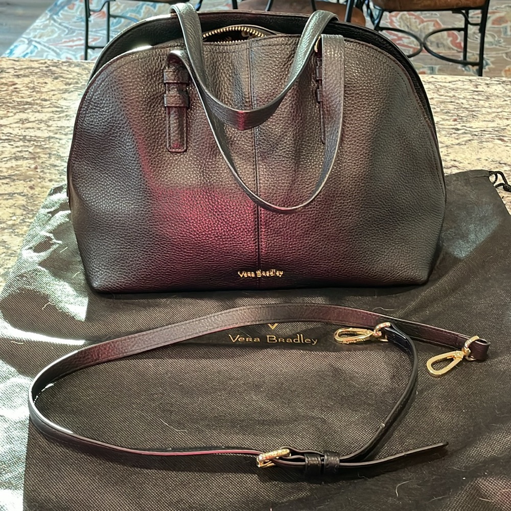 Vera Bradley Dark Brown Leather Satchel
